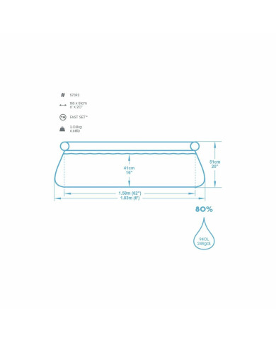 Inflatable pool Bestway Blue 940 L 183 X 51 cm