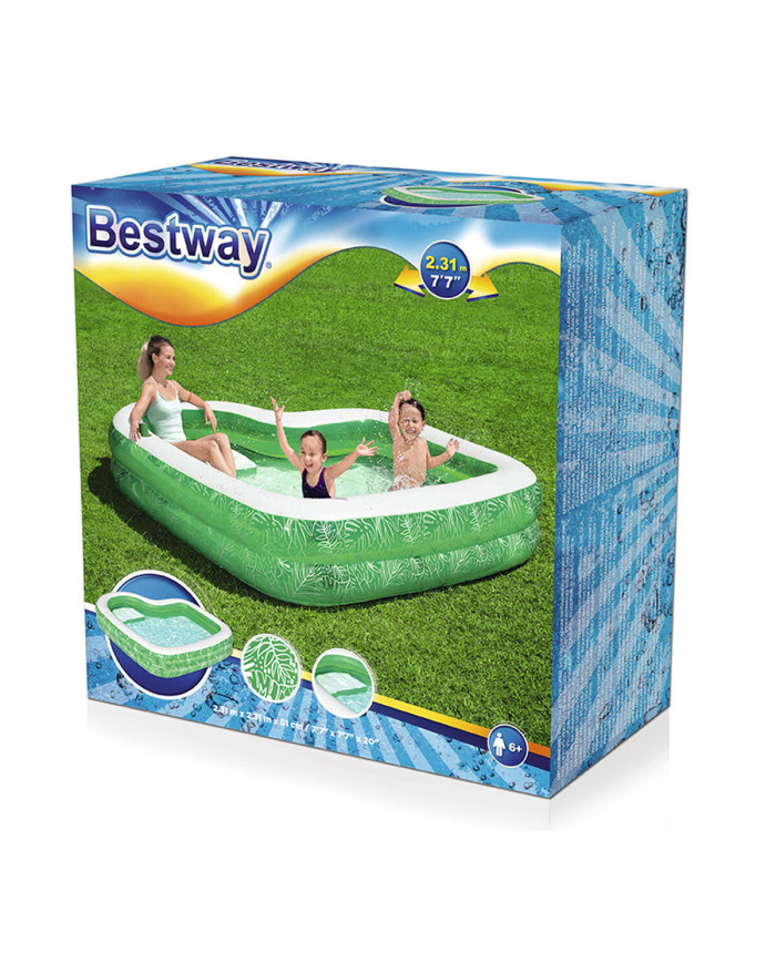 Inflatable Paddling Pool for Children Bestway Green Multicolour 231 x 231 x 51 cm