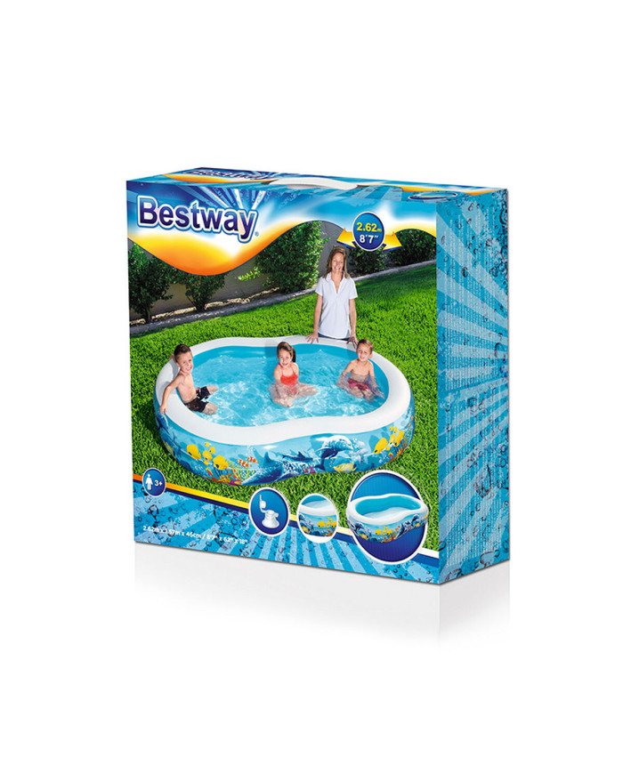 Inflatable Paddling Pool for Children Bestway Multicolour 262 x 157 x 46 cm
