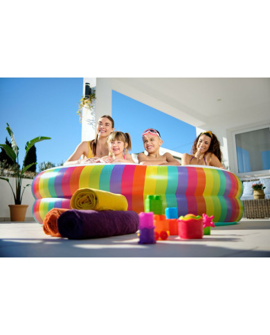 Inflatable Paddling Pool for Children Bestway Rainbow 206 x 206 x 51 cm