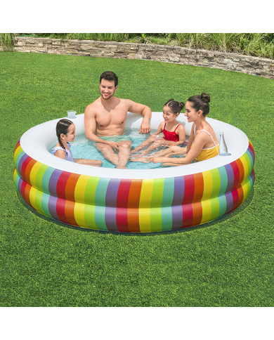 Inflatable Paddling Pool for Children Bestway Rainbow 206 x 206 x 51 cm