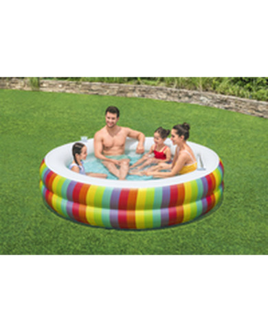 Inflatable Paddling Pool for Children Bestway Rainbow 206 x 206 x 51 cm