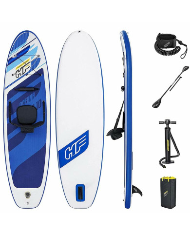 Inflatable Paddle Surf Board with Accessories Bestway Hydro-Force Multicolour 305 x 84 x 12 cm