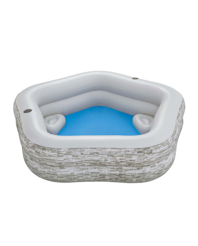 Inflatable pool Bestway Grey 213 x 206 x 53 cm