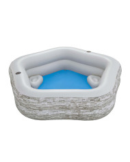 Inflatable pool Bestway Grey 213 x 206 x 53 cm