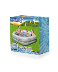 Inflatable pool Bestway Grey 213 x 206 x 53 cm