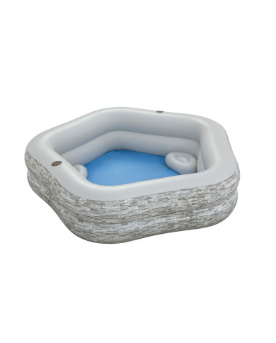 Inflatable pool Bestway Grey 213 x 206 x 53 cm