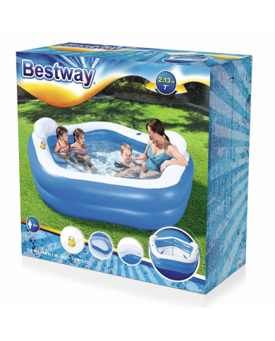 Inflatable Paddling Pool for Children Bestway Multicolour 213 x 206 x 69 cm