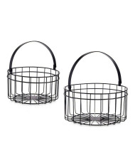 Basket set Gift Decor Black Metal