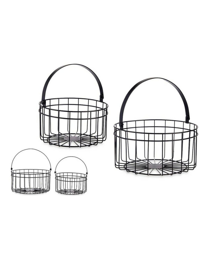 Basket set Gift Decor Black Metal