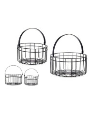 Basket set Gift Decor Black Metal