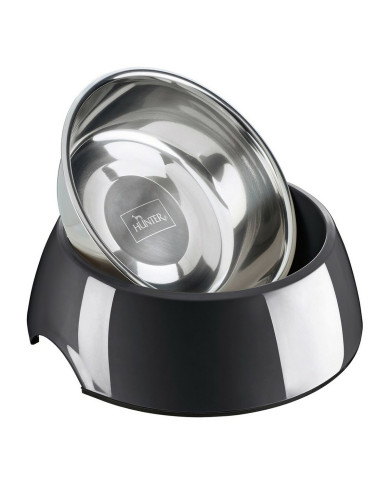 Dog Feeder Hunter Melamin Stainless steel Black 700 ml (22 x 22 x 11,5 cm)