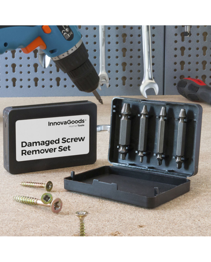 Damaged Screw Remover Set InnovaGoods 4 Units