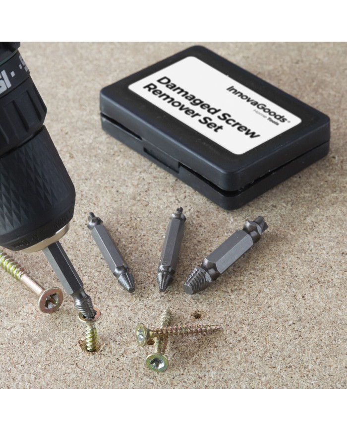 Damaged Screw Remover Set InnovaGoods 4 Units