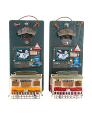 Bottle opener DKD Home Decor Self Serve Wood Metal (2 pcs) (26 x 12 x 9 cm)