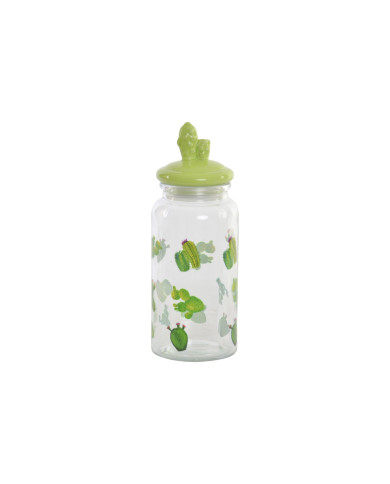 Tin DKD Home Decor Ceramic Crystal Cactus PE Boho (1400 ml) (10,5 x 28 cm)