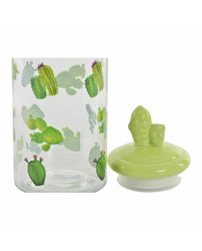 Tin DKD Home Decor Ceramic Crystal Cactus PE Boho (1400 ml) (10,5 x 28 cm)