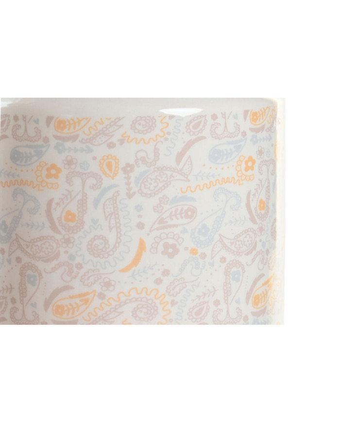 Tin DKD Home Decor 15 x 15 x 21 cm White Yellow Dolomite Shabby Chic