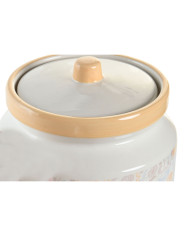 Tin DKD Home Decor 15 x 15 x 21 cm White Yellow Dolomite Shabby Chic