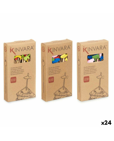 Barbecue Skewer Set Kinvara Bamboo Skewer Decorated (24 Units)