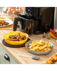 Silicone Baskets with Brush for Air Fryers Mollicon InnovaGoods 2 Units
