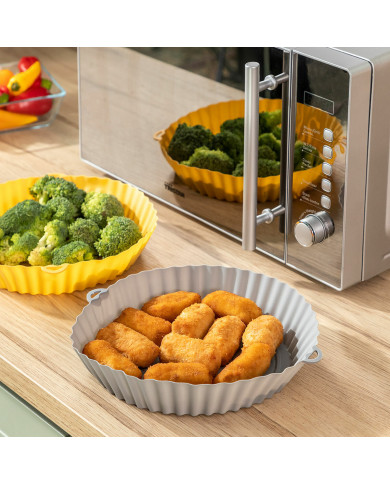 Silicone Baskets with Brush for Air Fryers Mollicon InnovaGoods 2 Units