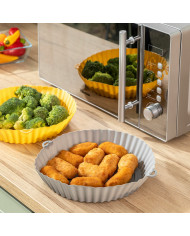 Silicone Baskets with Brush for Air Fryers Mollicon InnovaGoods 2 Units
