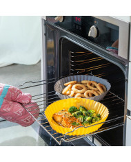 Silicone Baskets with Brush for Air Fryers Mollicon InnovaGoods 2 Units