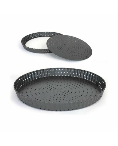 Cake Mould Quttin 28 x 3 cm Drilled Detachable (12 Units)