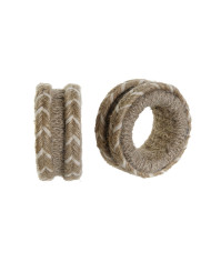 Napkin ring DKD Home Decor Natural Jute Mango wood 6 x 3 x 6 cm 4 Pieces