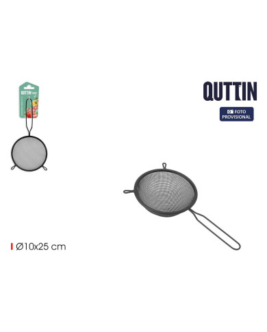 Strainer Quttin Black Metal Ø 10 cm (24 Units)