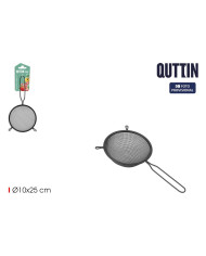 Strainer Quttin Black Metal Ø 10 cm (24 Units)