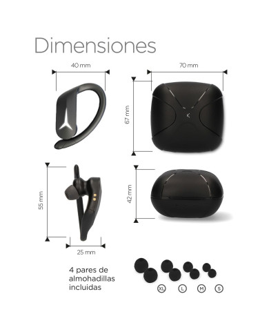 Sports Headphones KSIX Sport Buds 2 700 mAh