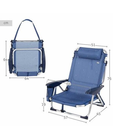 Beach Chair Aktive Dark blue 51 x 45 x 76 cm Beach