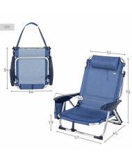 Beach Chair Aktive Dark blue 51 x 45 x 76 cm Beach