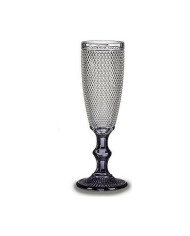 Champagne glass Vivalto Transparent Anthracite Glass 185 ml