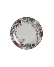 Flat plate DKD Home Decor Flowers Porcelain (27 x 27 x 2 cm)