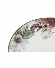 Flat plate DKD Home Decor Flowers Porcelain (27 x 27 x 2 cm)