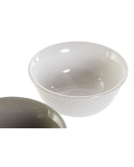 Bowl DKD Home Decor White Grey Porcelain Vintage 12,5 x 12,5 x 6,5 cm 2 Pieces