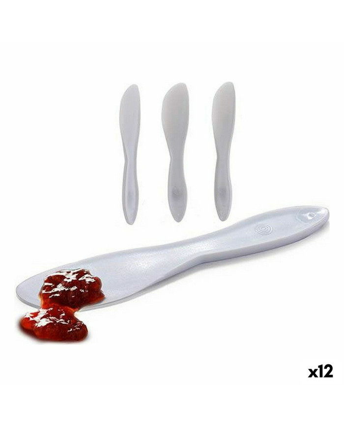 Knife Set Kinvara White Plastic 18 x 10 x 1 cm 18 x 3,5 x 1 cm 3 Pieces (12 Units)
