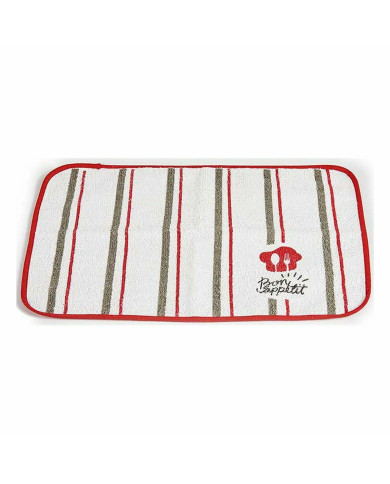 Table Mat Kinvara Bon Appetit White Red 33 x 0,3 x 48 cm (12 Units)