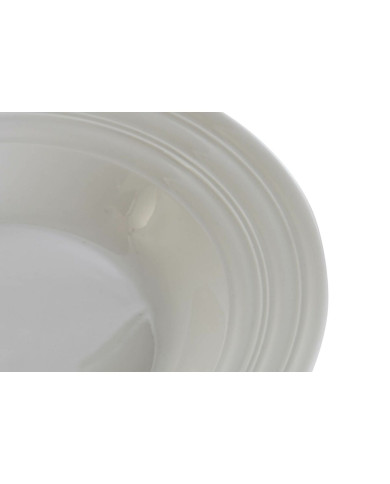 Deep Plate DKD Home Decor White Porcelain 20 x 20 x 3 cm