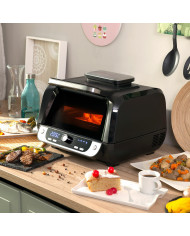 Air Fryer with Grill, Accessories and Recipe Book InnovaGoods Fryinn 12-in-1 6000 Black Steel 3400 W 6 L