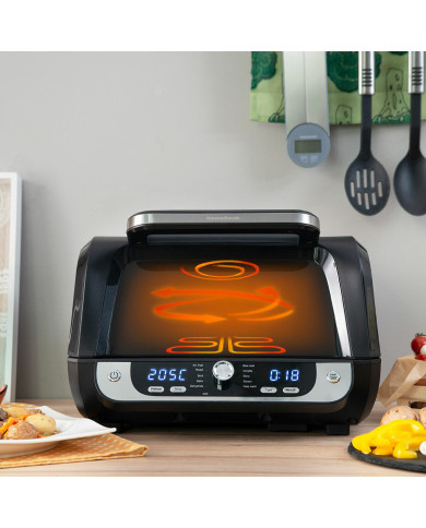 Air Fryer with Grill, Accessories and Recipe Book InnovaGoods Fryinn 12-in-1 6000 Black Steel 3400 W 6 L