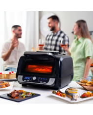 Air Fryer with Grill, Accessories and Recipe Book InnovaGoods Fryinn 12-in-1 6000 Black Steel 3400 W 6 L