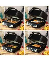 Air Fryer with Grill, Accessories and Recipe Book InnovaGoods Fryinn 12-in-1 6000 Black Steel 3400 W 6 L