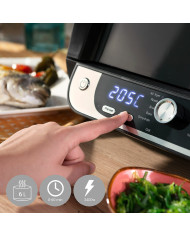 Air Fryer with Grill, Accessories and Recipe Book InnovaGoods Fryinn 12-in-1 6000 Black Steel 3400 W 6 L