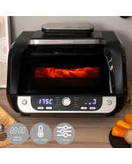 Air Fryer with Grill, Accessories and Recipe Book InnovaGoods Fryinn 12-in-1 6000 Black Steel 3400 W 6 L