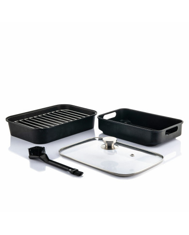 Air Fryer with Grill, Accessories and Recipe Book InnovaGoods Fryinn 12-in-1 6000 Black Steel 3400 W 6 L