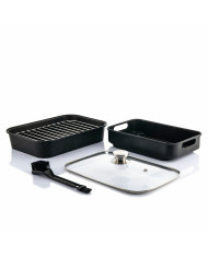 Air Fryer with Grill, Accessories and Recipe Book InnovaGoods Fryinn 12-in-1 6000 Black Steel 3400 W 6 L
